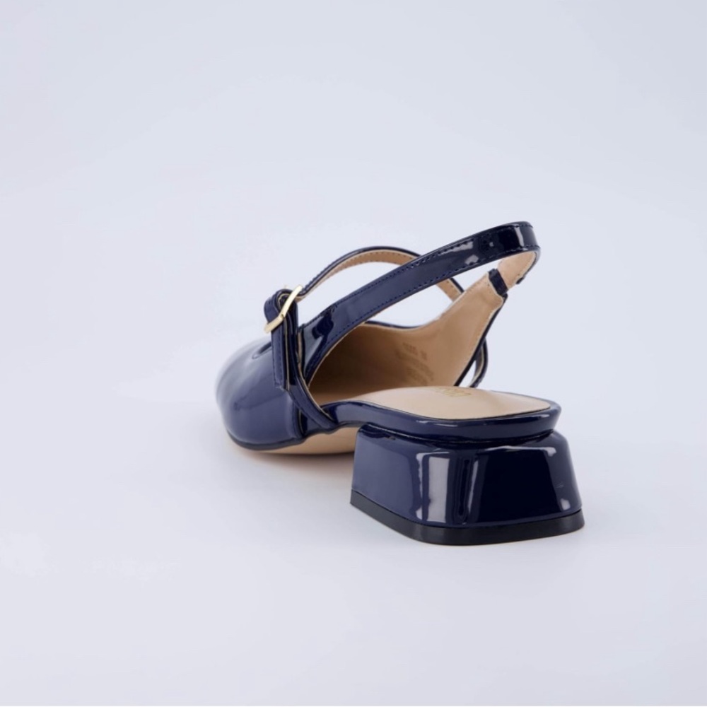 NEW Navy Mary Jane Slingback Heels - Picture 7 of 8